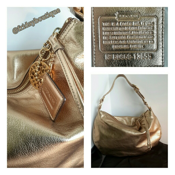 New Rare Coach Leather Rose Gold Handbag - Picture 2 of 4